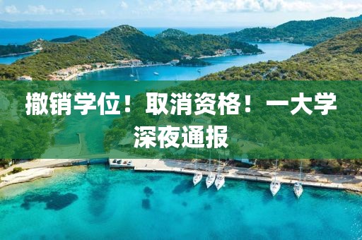 撤銷學(xué)位！取消資格！一大學(xué)深夜通報(bào)