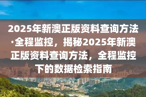 2025年新澳正版資料查詢方法·全程監(jiān)控，揭秘2025年新澳正版資料查詢方法，全程監(jiān)控下的數(shù)據(jù)檢索指南