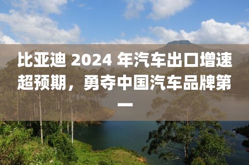 比亞迪 2024 年汽車出口增速超預(yù)期，勇奪中國汽車品牌第一