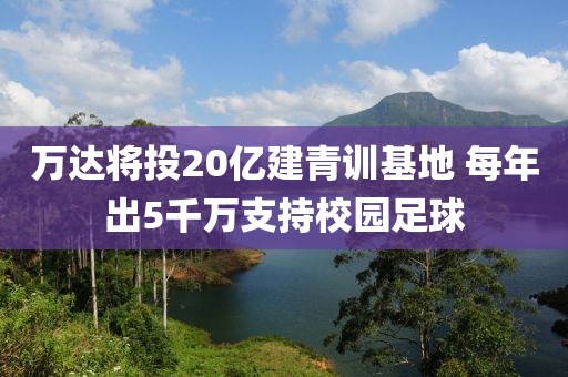 萬達將投20億建青訓基地 每年出5千萬支持校園足球