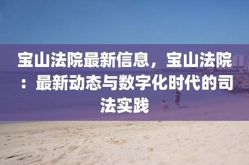 寶山法院最新信息，寶山法院：最新動(dòng)態(tài)與數(shù)字化時(shí)代的司法實(shí)踐