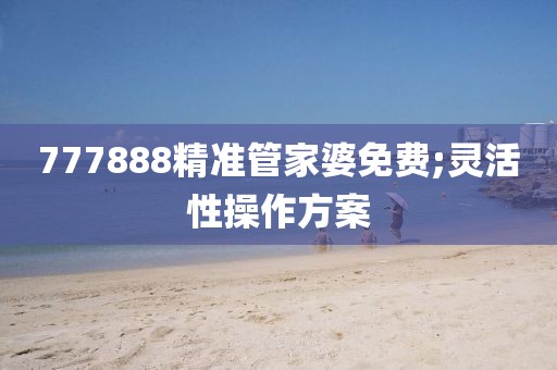 777888精準(zhǔn)管家婆免費(fèi);靈活性操作方案