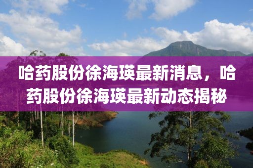 哈藥股份徐海瑛最新消息，哈藥股份徐海瑛最新動(dòng)態(tài)揭秘