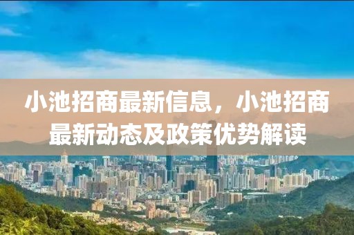 小池招商最新信息，小池招商最新動態(tài)及政策優(yōu)勢解讀