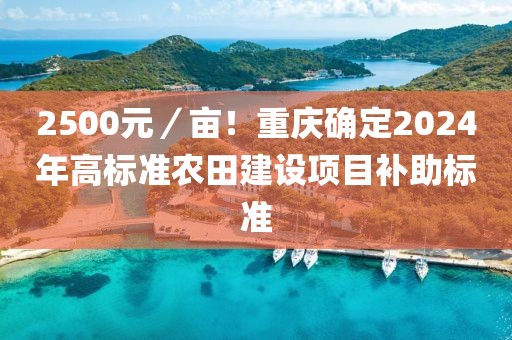 2500元／畝！重慶確定2024年高標(biāo)準(zhǔn)農(nóng)田建設(shè)項目補助標(biāo)準(zhǔn)