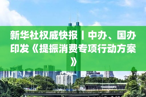 新華社權(quán)威快報丨中辦、國辦印發(fā)《提振消費(fèi)專項(xiàng)行動方案》