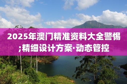 2025年澳門精準資料大全警惕;精細設計方案·動態(tài)管控