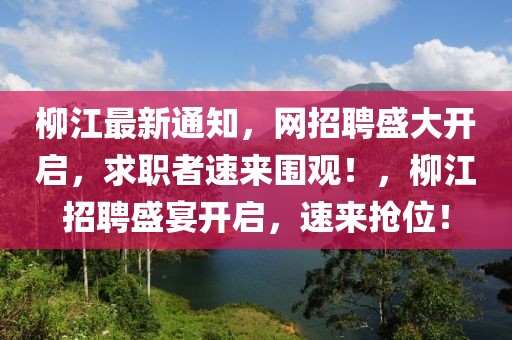 柳江最新通知，網招聘盛大開啟，求職者速來圍觀！，柳江招聘盛宴開啟，速來搶位！