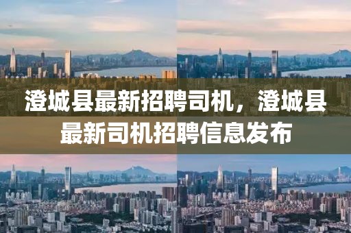 澄城縣最新招聘司機(jī)，澄城縣最新司機(jī)招聘信息發(fā)布