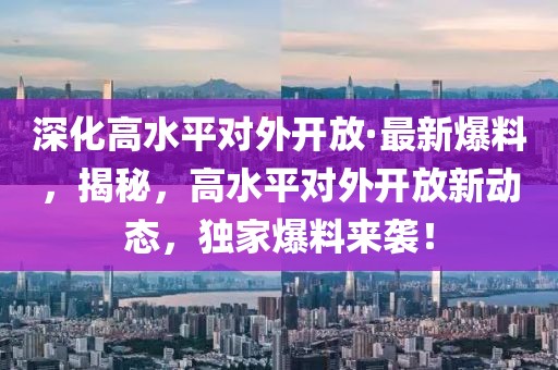 深化高水平對外開放·最新爆料，揭秘，高水平對外開放新動態(tài)，獨家爆料來襲！
