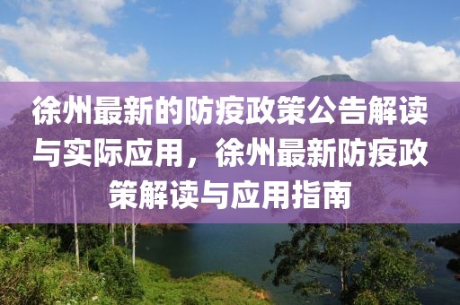 徐州最新的防疫政策公告解讀與實際應(yīng)用，徐州最新防疫政策解讀與應(yīng)用指南