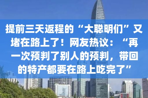 提前三天返程的“大聰明們”又堵在路上了！網(wǎng)友熱議：“再一次預判了別人的預判，帶回的特產(chǎn)都要在路上吃完了”