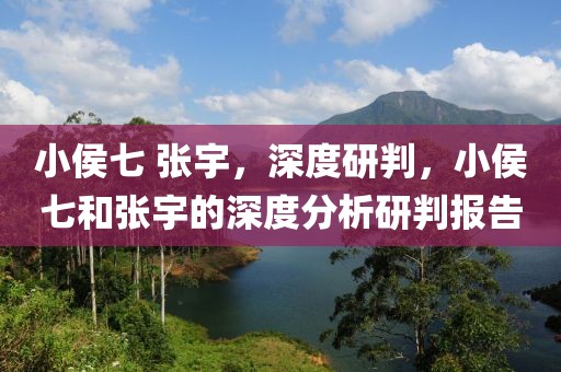 小侯七 張宇，深度研判，小侯七和張宇的深度分析研判報告