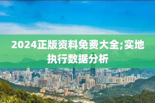 2024正版資料免費(fèi)大全;實(shí)地執(zhí)行數(shù)據(jù)分析