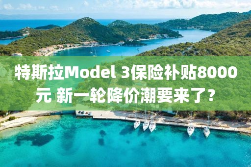 特斯拉Model 3保險(xiǎn)補(bǔ)貼8000元 新一輪降價(jià)潮要來(lái)了？