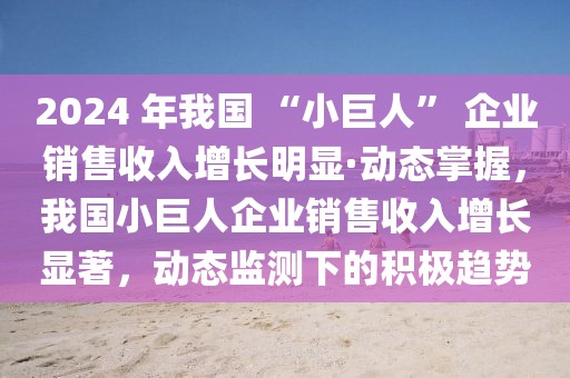 2024 年我國 “小巨人” 企業(yè)銷售收入增長明顯·動態(tài)掌握，我國小巨人企業(yè)銷售收入增長顯著，動態(tài)監(jiān)測下的積極趨勢