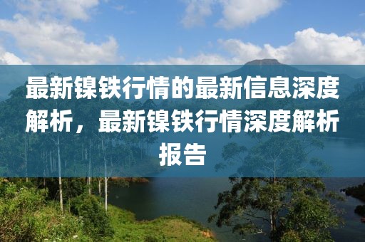 最新鎳鐵行情的最新信息深度解析，最新鎳鐵行情深度解析報(bào)告