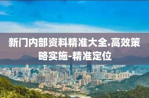 新門內(nèi)部資料精準(zhǔn)大全.高效策略實施-精準(zhǔn)定位