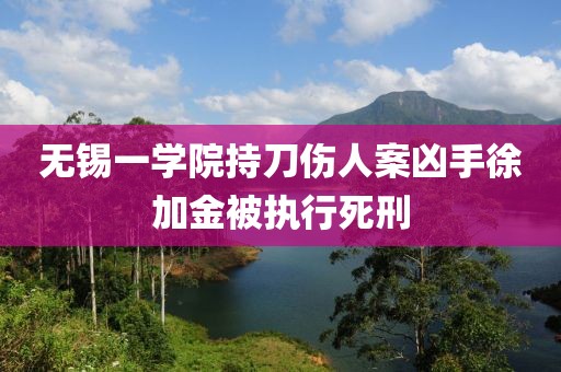 無錫一學院持刀傷人案兇手徐加金被執(zhí)行死刑