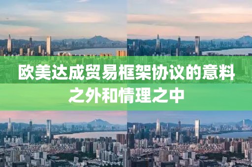 歐美達(dá)成貿(mào)易框架協(xié)議的意料之外和情理之中