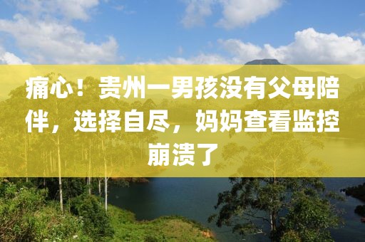 痛心！貴州一男孩沒有父母陪伴，選擇自盡，媽媽查看監(jiān)控崩潰了