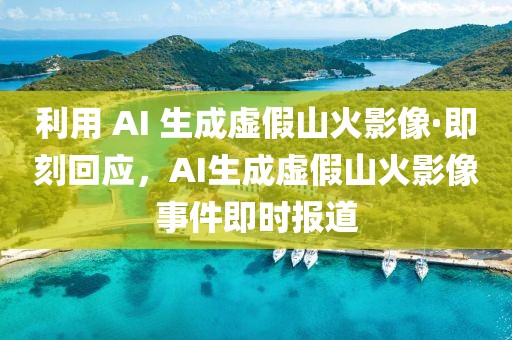 利用 AI 生成虛假山火影像·即刻回應(yīng)，AI生成虛假山火影像事件即時(shí)報(bào)道