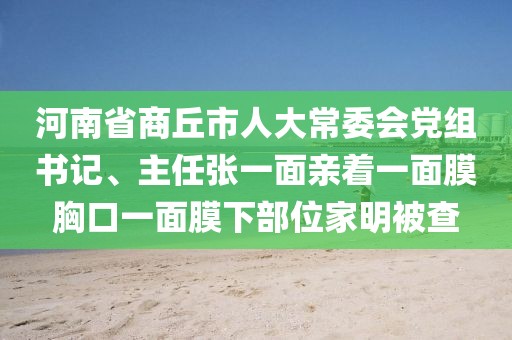 河南省商丘市人大常委會(huì)黨組書(shū)記、主任張一面親著一面膜胸口一面膜下部位家明被查