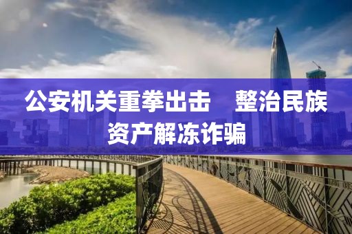 公安機關重拳出擊　整治民族資產解凍詐騙