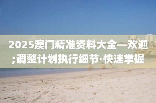 2025澳門(mén)精準(zhǔn)資料大全—?dú)g迎;調(diào)整計(jì)劃執(zhí)行細(xì)節(jié)·快速掌握