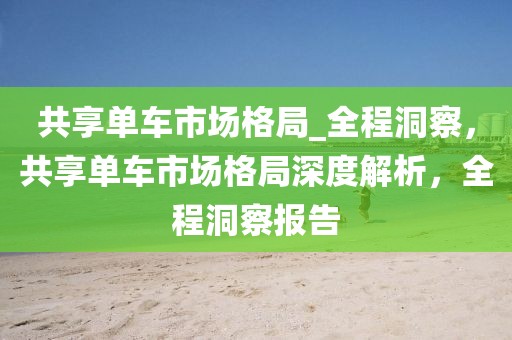 共享單車市場(chǎng)格局_全程洞察，共享單車市場(chǎng)格局深度解析，全程洞察報(bào)告