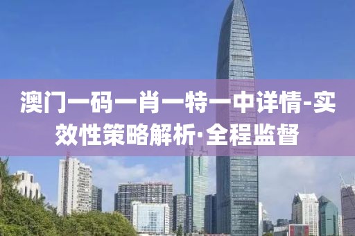 澳門(mén)一碼一肖一特一中詳情-實(shí)效性策略解析·全程監(jiān)督