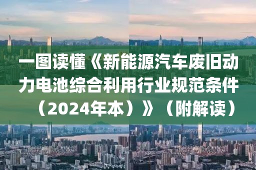 一圖讀懂《新能源汽車(chē)廢舊動(dòng)力電池綜合利用行業(yè)規(guī)范條件（2024年本）》（附解讀）