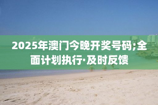2025年澳門今晚開獎號碼;全面計劃執(zhí)行·及時反饋