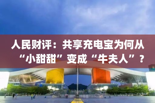 人民財評：共享充電寶為何從“小甜甜”變成“牛夫人”？