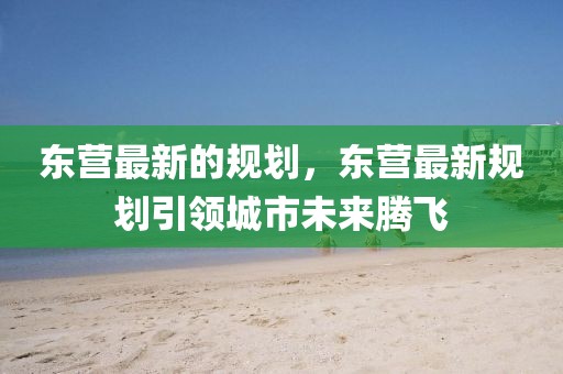 東營(yíng)最新的規(guī)劃，東營(yíng)最新規(guī)劃引領(lǐng)城市未來(lái)騰飛