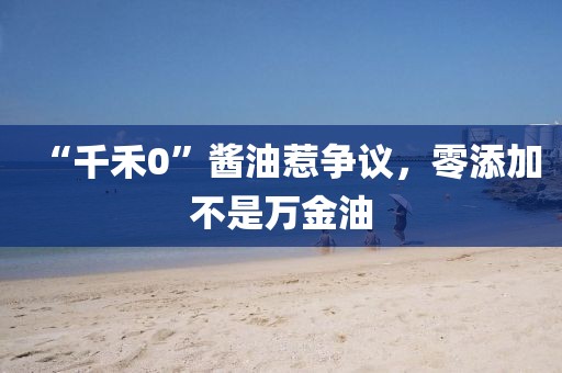“千禾0”醬油惹爭議，零添加不是萬金油