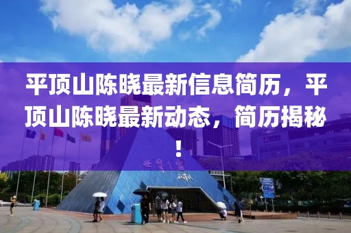 平頂山陳曉最新信息簡(jiǎn)歷，平頂山陳曉最新動(dòng)態(tài)，簡(jiǎn)歷揭秘！