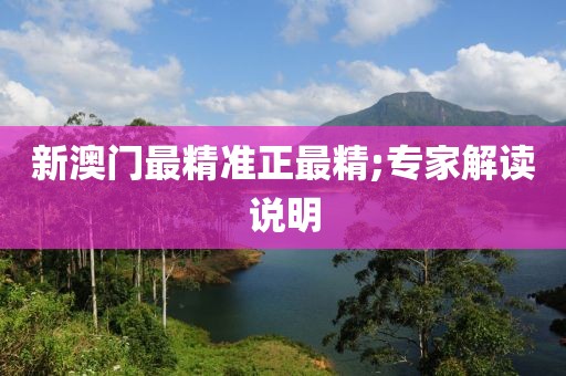 新澳門最精準(zhǔn)正最精;專家解讀說明