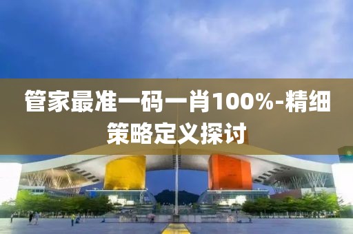 管家最準一碼一肖100%-精細策略定義探討