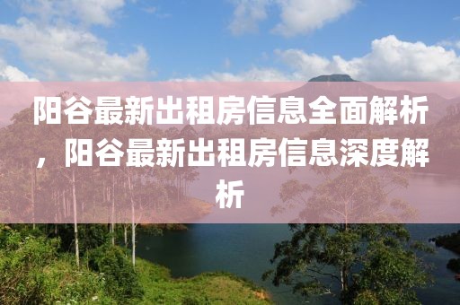 陽谷最新出租房信息全面解析，陽谷最新出租房信息深度解析