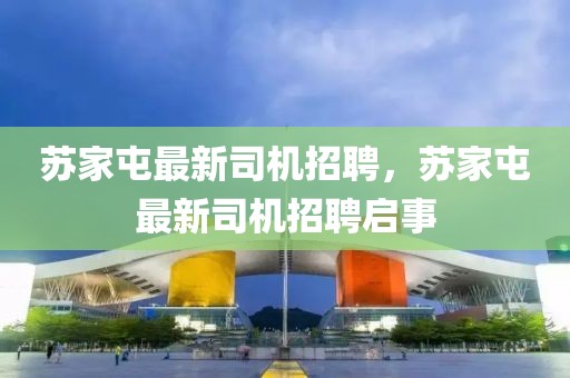 蘇家屯最新司機(jī)招聘，蘇家屯最新司機(jī)招聘啟事