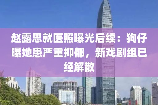 趙露思就醫(yī)照曝光后續(xù)：狗仔曝她患嚴(yán)重抑郁，新戲劇組已經(jīng)解散