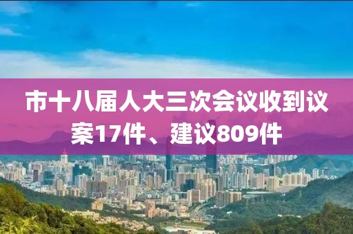 市十八屆人大三次會議收到議案17件、建議809件