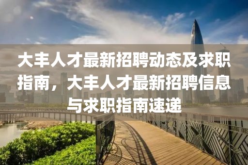 大豐人才最新招聘動(dòng)態(tài)及求職指南，大豐人才最新招聘信息與求職指南速遞