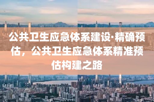 公共衛(wèi)生應(yīng)急體系建設(shè)·精確預(yù)估，公共衛(wèi)生應(yīng)急體系精準(zhǔn)預(yù)估構(gòu)建之路