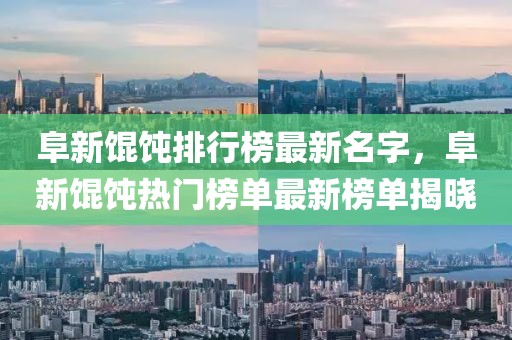 阜新餛飩排行榜最新名字，阜新餛飩熱門榜單最新榜單揭曉