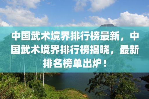 中國武術(shù)境界排行榜最新，中國武術(shù)境界排行榜揭曉，最新排名榜單出爐！