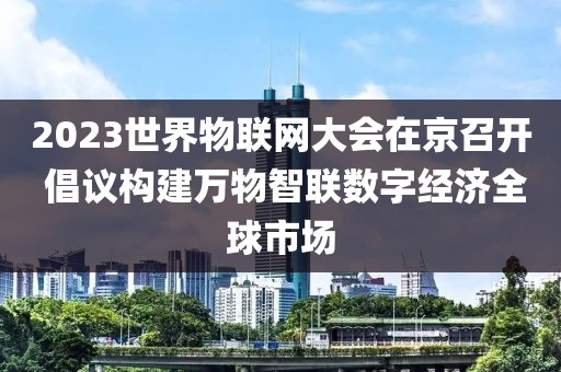 2023世界物聯(lián)網(wǎng)大會在京召開 倡議構(gòu)建萬物智聯(lián)數(shù)字經(jīng)濟(jì)全球市場