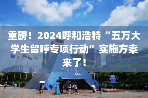 重磅！2024呼和浩特“五萬大學(xué)生留呼專項(xiàng)行動(dòng)”實(shí)施方案來了！