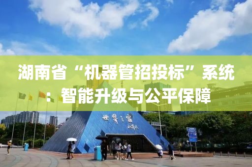 湖南省“機(jī)器管招投標(biāo)”系統(tǒng)：智能升級(jí)與公平保障